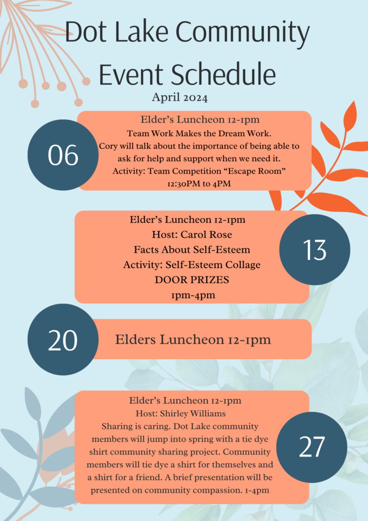 Dot Lake Community Events April 2024