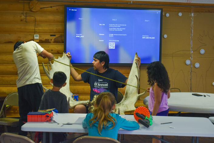 Moose antlers demonstration at Culture Camp.