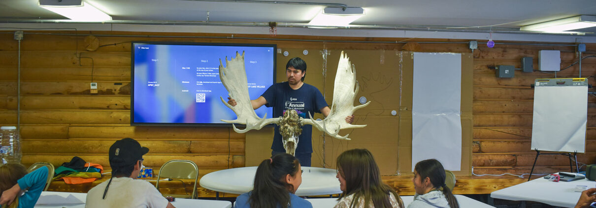 Moose antlers demonstration at Culture Camp.