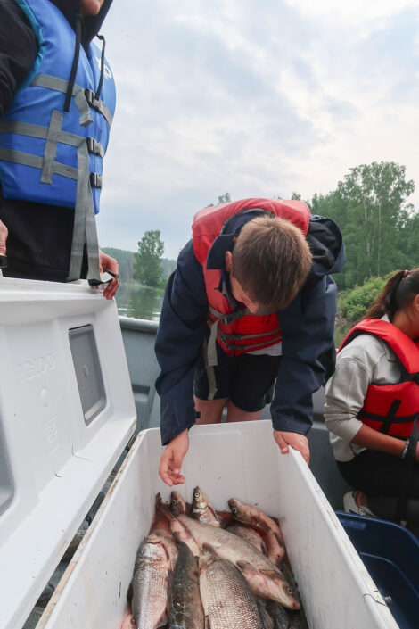 Enjoying a boat ride at Culture Camp.