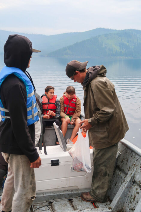 Enjoying a boat ride at Culture Camp.