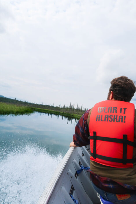 Photo of a person at Culture Camp enjoying a boat ride.