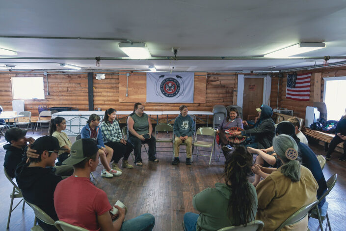 Photo of a group discussion in the round at Culture Camp.